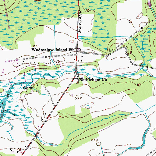 Topographic Map of Bethlehem Church, SC