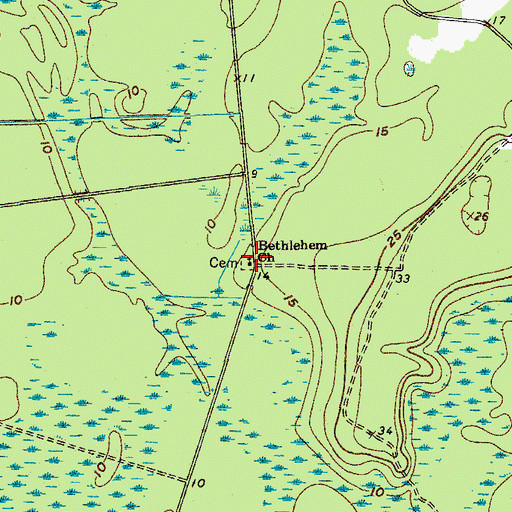Topographic Map of Bethlehem Church, SC