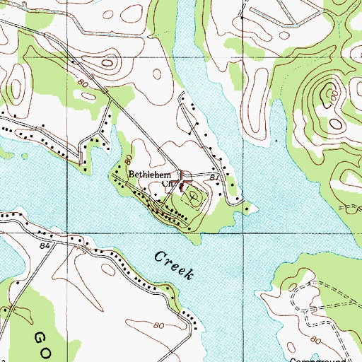 Topographic Map of Bethlehem Church, SC