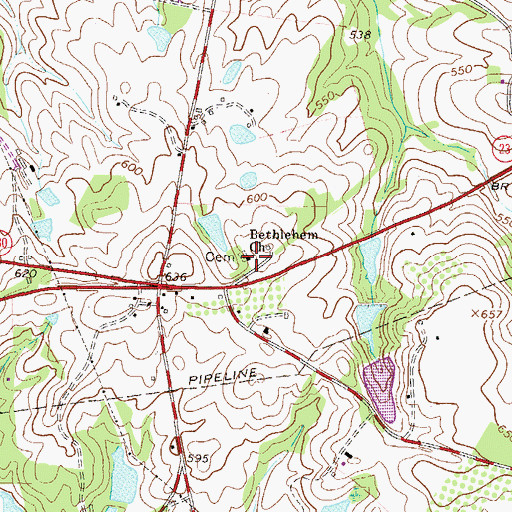 Topographic Map of Bethlehem Church, SC
