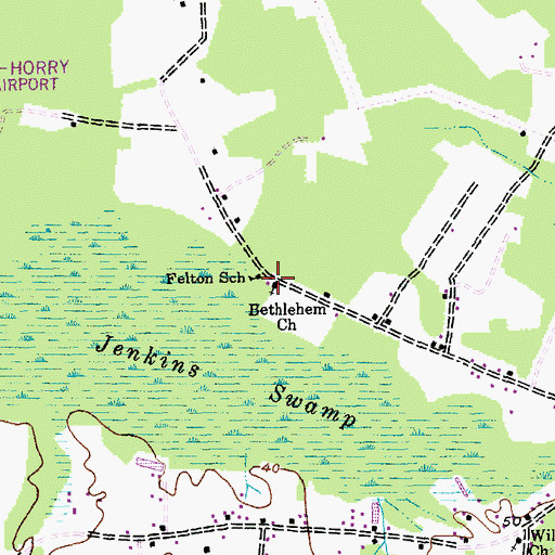 Topographic Map of Bethlehem Church, SC