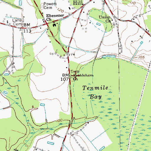 Topographic Map of Bethlehem Church, SC