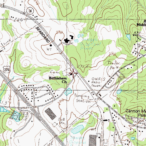 Topographic Map of Bethlehem Church, SC