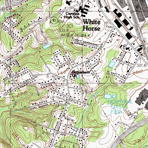 Topographic Map of Bethlehem Church, SC