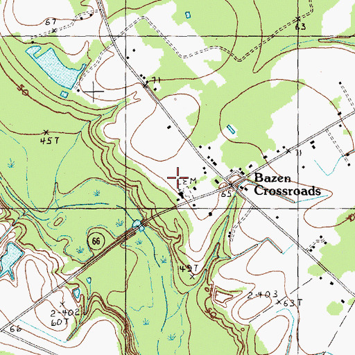 Topographic Map of Beulah Church, SC