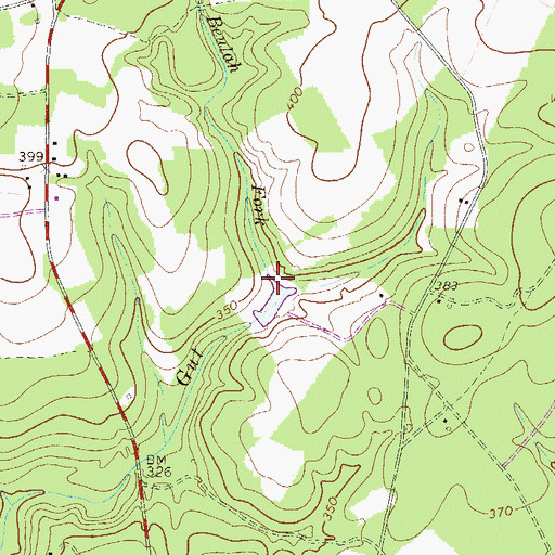 Topographic Map of Beulah Fork, SC