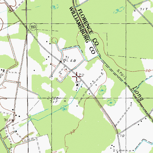 Topographic Map of Beulah School, SC