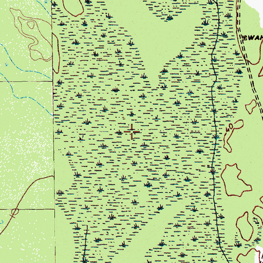 Topographic Map of Beverly Swamp, SC