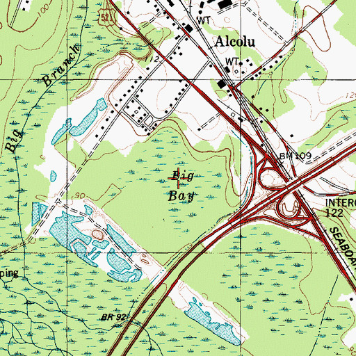 Topographic Map of Big Bay, SC