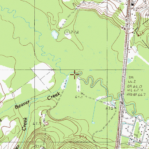 Topographic Map of Big Beaver Creek, SC