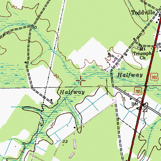 Topographic Map of Big Branch, SC