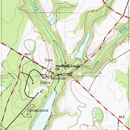 Topographic Map of Big Branch, SC
