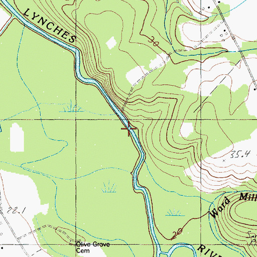 Topographic Map of Big Branch, SC