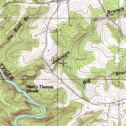 Topographic Map of Big Branch, SC