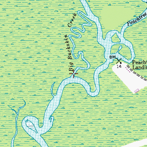Topographic Map of Big Buckskin Creek, SC
