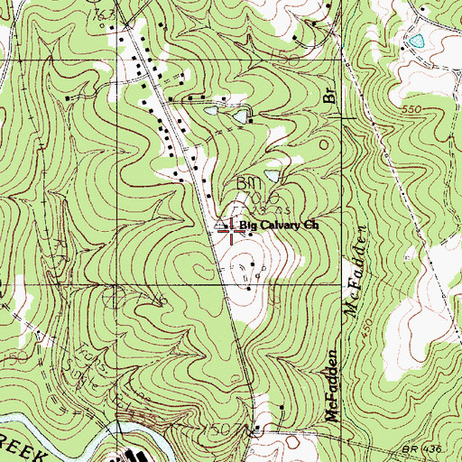 Topographic Map of Big Calvary Church, SC