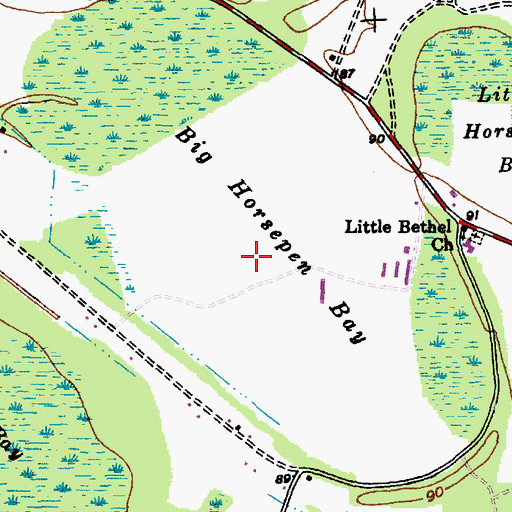 Topographic Map of Big Horsepen Bay, SC