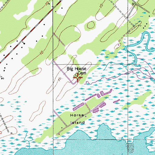 Topographic Map of Big House Cemetery, SC