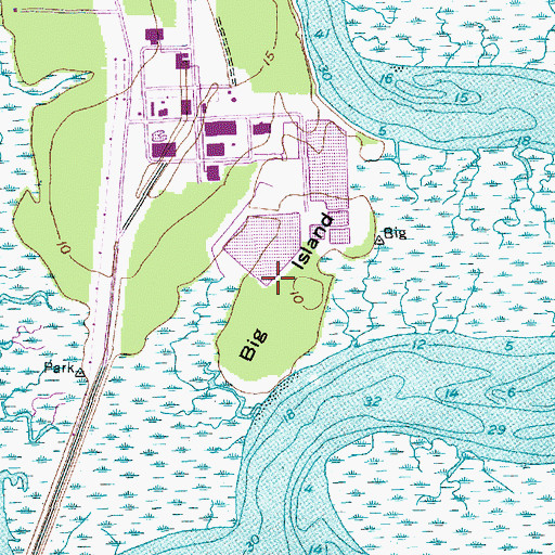 Topographic Map of Big Island, SC