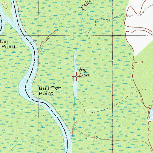 Topographic Map of Big Lake, SC