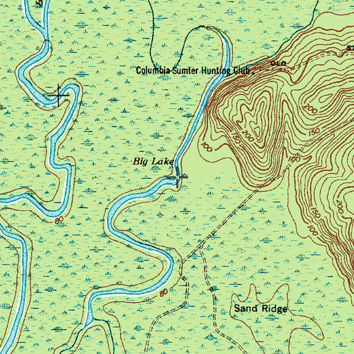 Topographic Map of Big Lake, SC