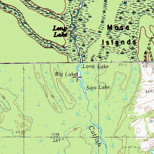 Topographic Map of Big Lake, SC