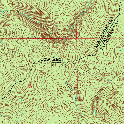 Topographic Map of Low Gap, AL