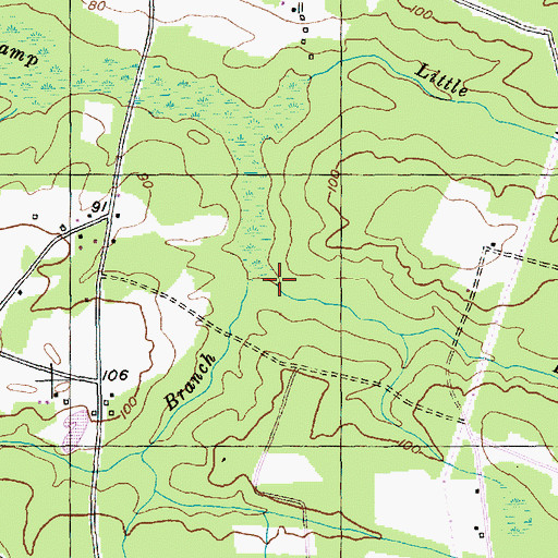 Topographic Map of Big Mill Branch, SC