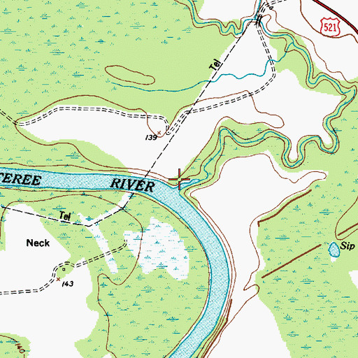 Topographic Map of Big Pine Tree Creek, SC