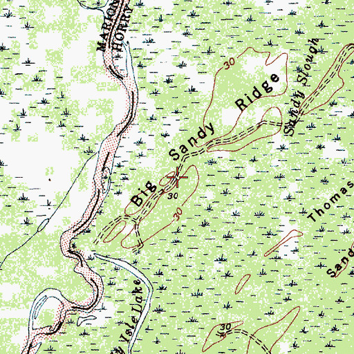 Topographic Map of Big Sandy Ridge, SC