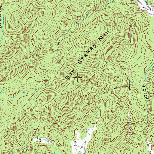 Topographic Map of Big Stakey Mountain, SC