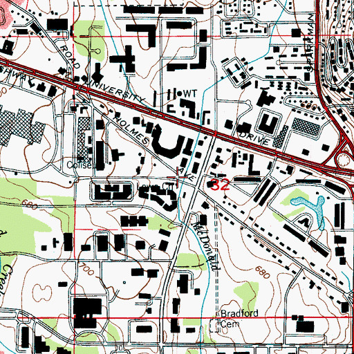 Topographic Map of Lowe Church, AL