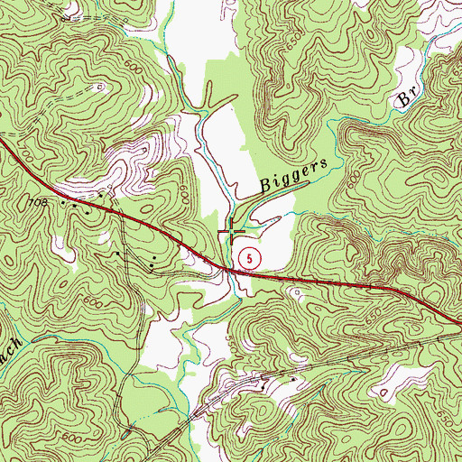 Topographic Map of Biggers Branch, SC