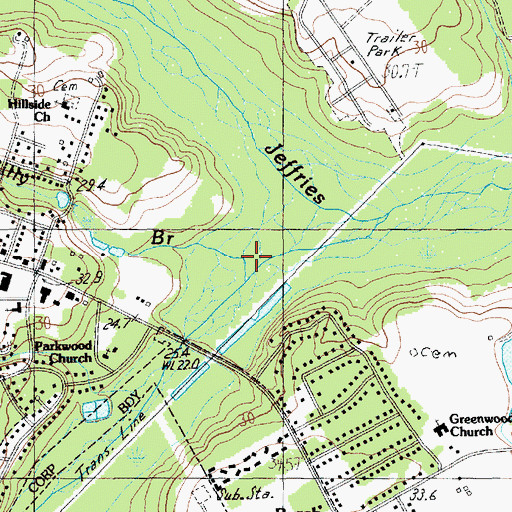 Topographic Map of Billy Branch, SC