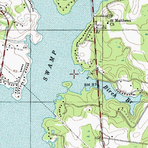Topographic Map of Birch Branch, SC