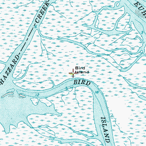 Topographic Map of Bird Island, SC