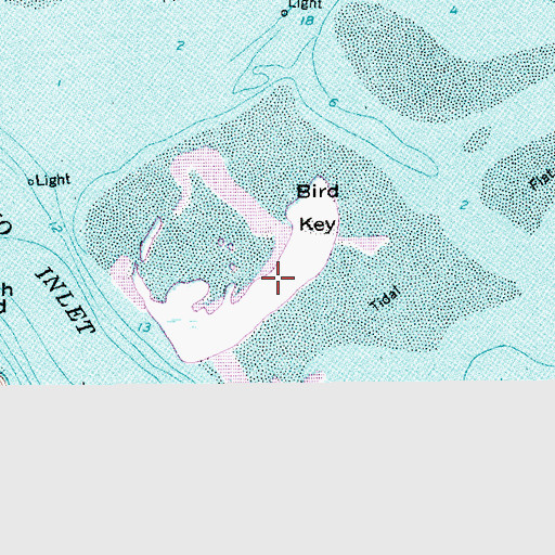 Topographic Map of Bird Key, SC