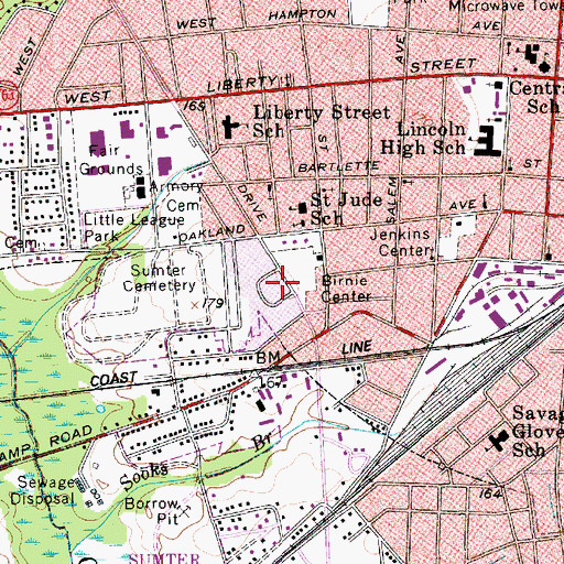 Topographic Map of Birnie Center, SC
