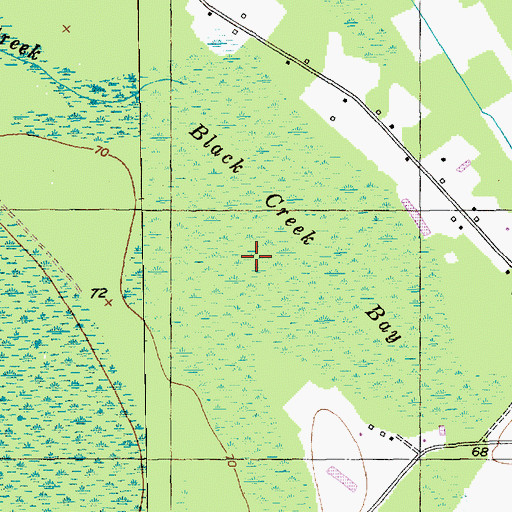 Topographic Map of Black Creek Bay, SC