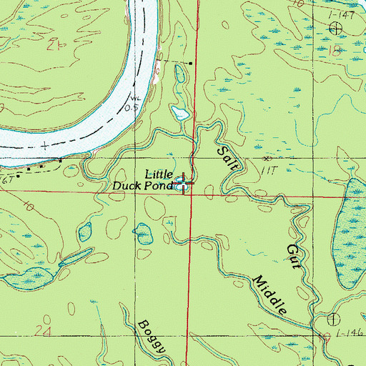 Topographic Map of Lower Duck Pond, AL