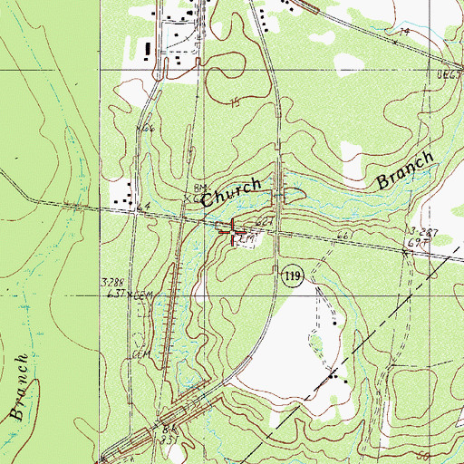 Topographic Map of Black Swamp Cemetery, SC