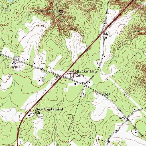 Topographic Map of Blackman Cemetery, SC