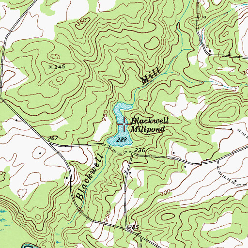 Topographic Map of Blackwell Millpond, SC