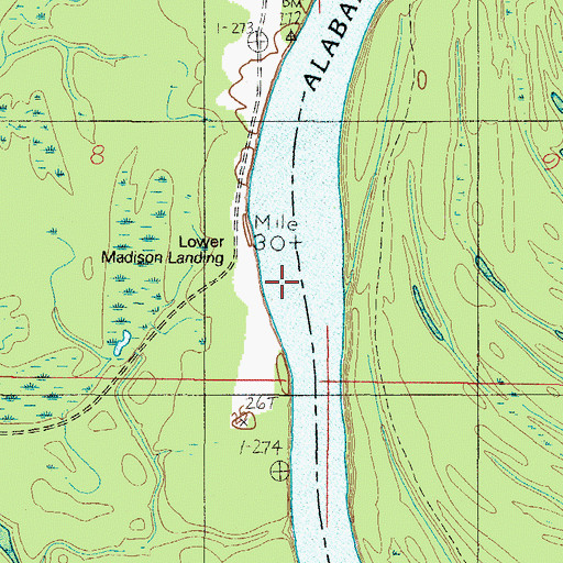 Topographic Map of Lower Madison Lodge, AL