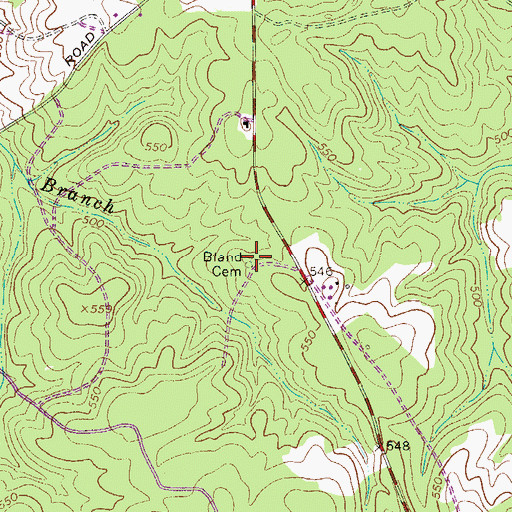 Topographic Map of Bland Cemetery, SC