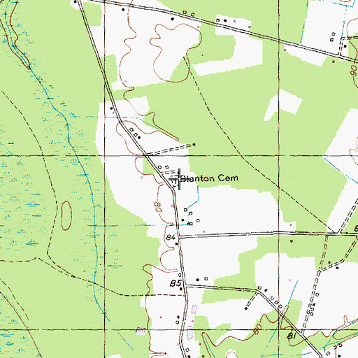 Topographic Map of Blanton Cemetery, SC