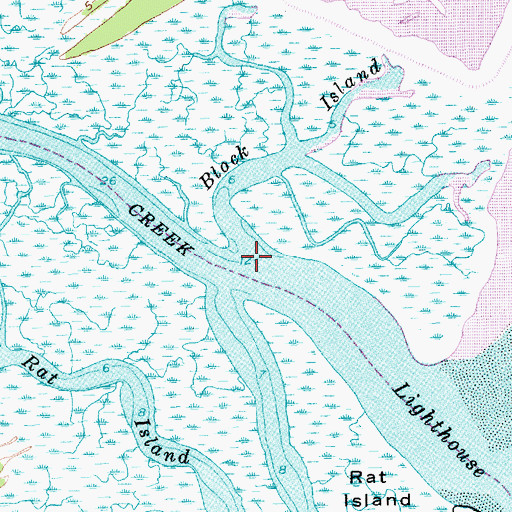 Topographic Map of Block Island Creek, SC