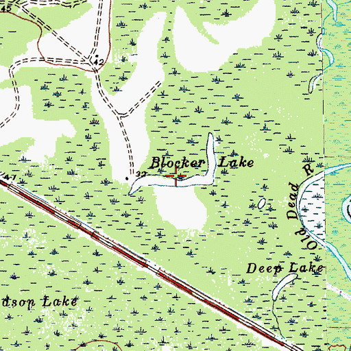Topographic Map of Blocker Lake, SC