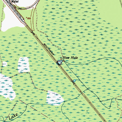Topographic Map of Blue Hole, SC