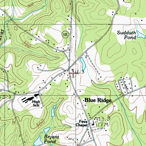 Topographic Map of Blue Ridge, SC